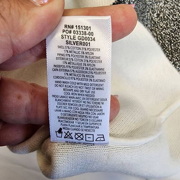 GOOD AMERICAN Bell-Sleeve Silver Metallic Sparkle Mini Dress Size 6 NWT F21 - Picture 11 of 12